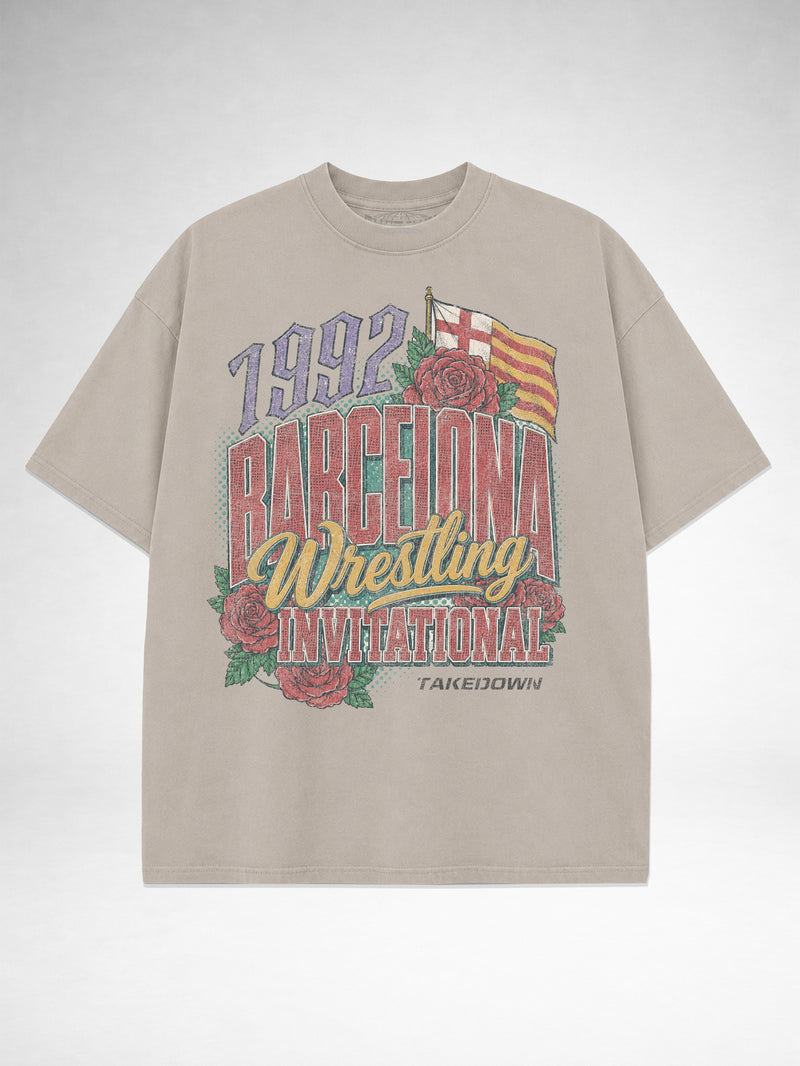 Takedown Oversized Tee - ”Barcelona 92” - Sand