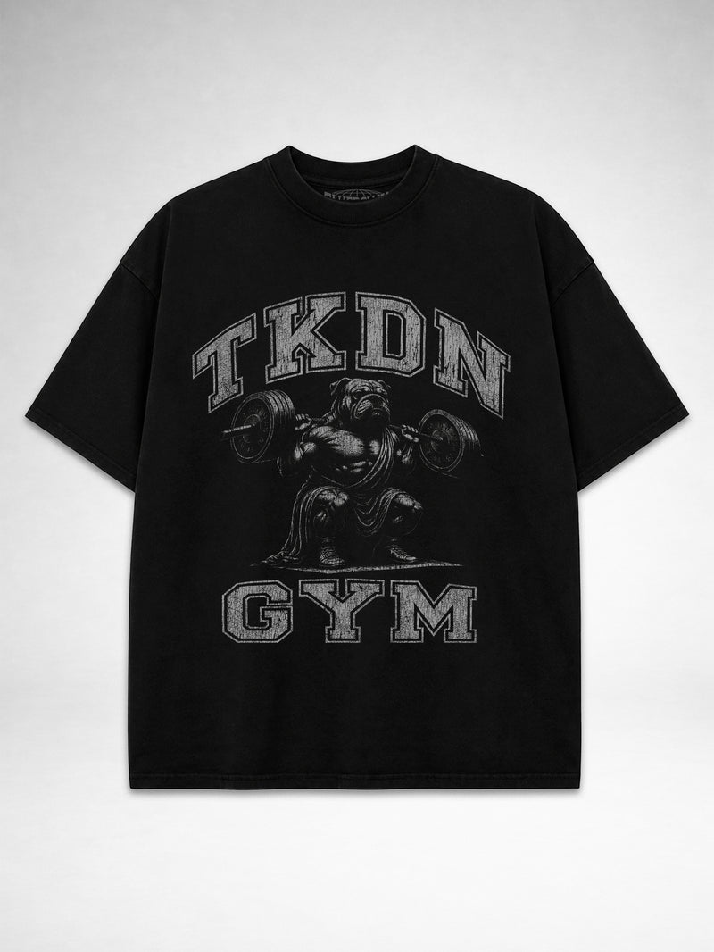 Takedown Oversized Tee - Bulldog Weightlifter - Black