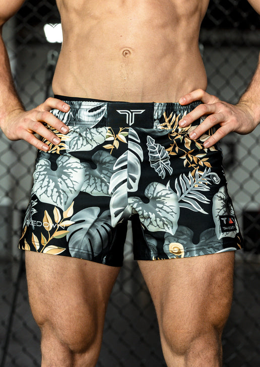 Grey Tropical Fight Shorts (5”&7“ Inseam)