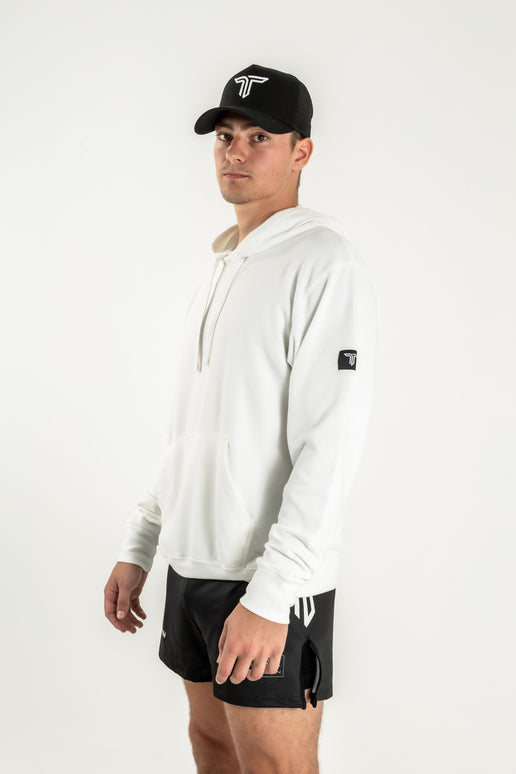 Takedown Sleeve Patch Hoodie - White