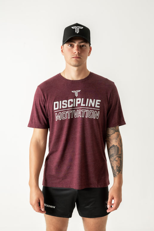 Discipline Over Motivation Triblend T-Shirt - Maroon