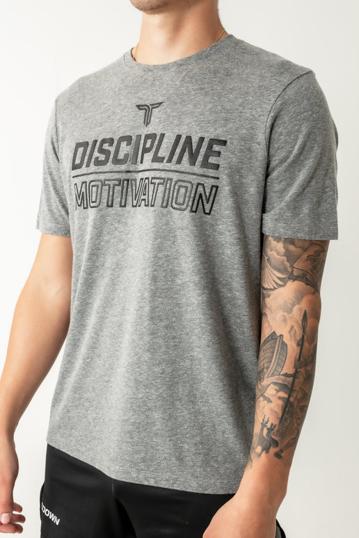 Discipline Over Motivation Triblend T-Shirt - Grey