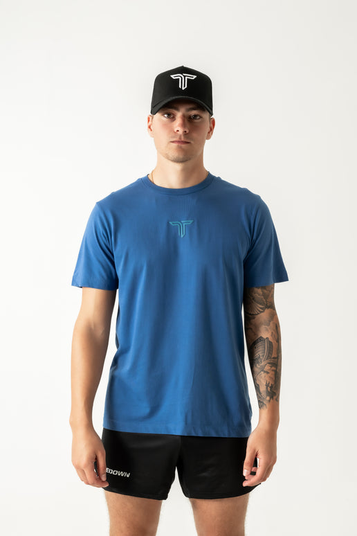 Essential T-Shirt - Blue Icon - Blue