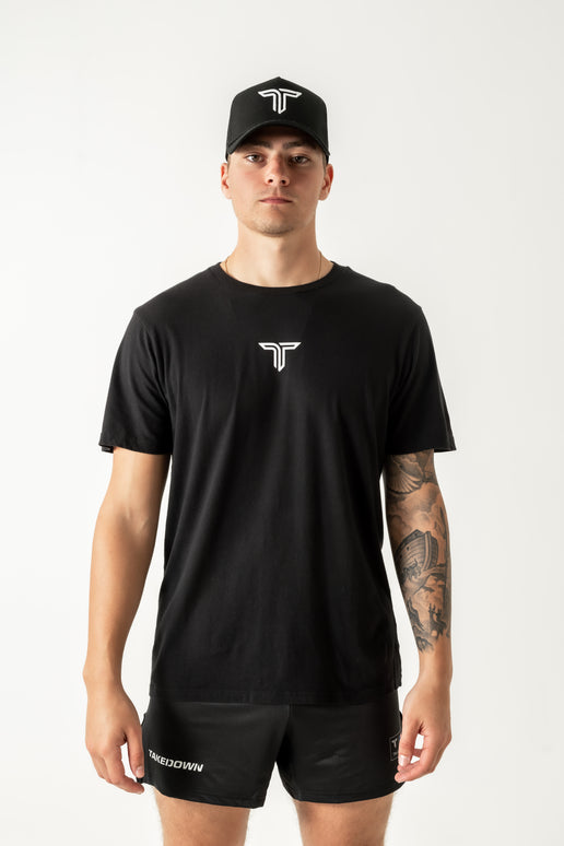 Essential T-Shirt - White Icon - Black