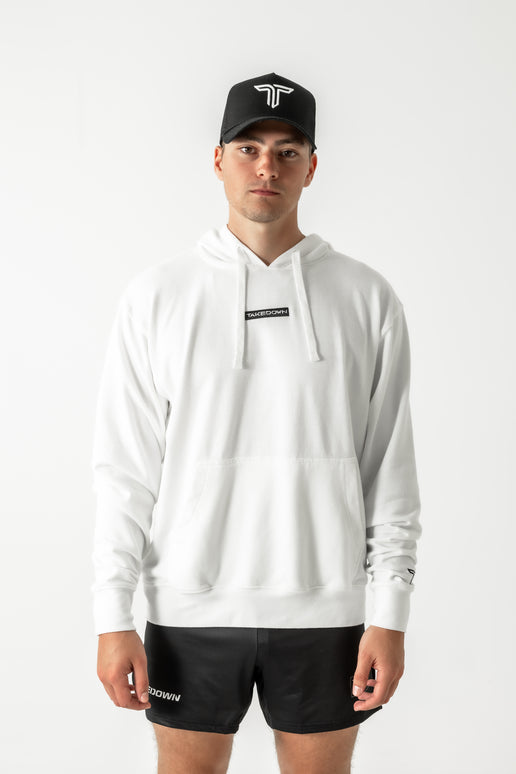 Takedown Chest Logo Hoodie - White