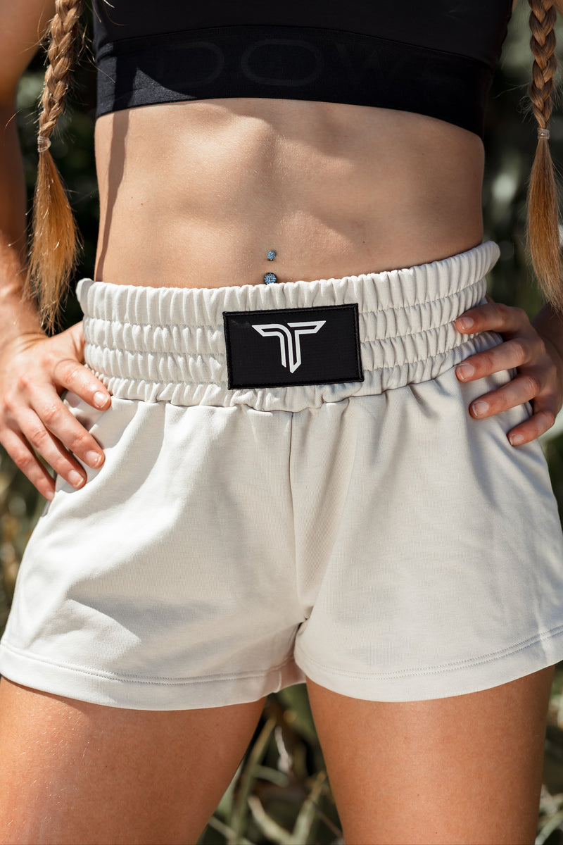 Boxing Sweat Shorts  - Cream