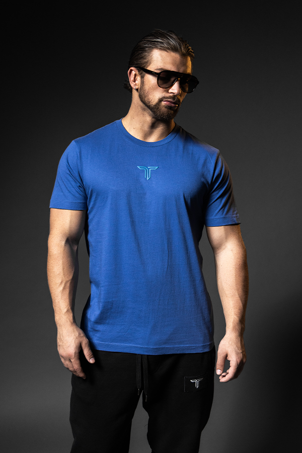 Essential T-Shirt - Blue Icon - Blue