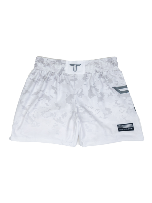 Particle Camo Women's Fight Shorts - Ghost Grey (3” Inseam)