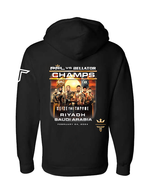 'Champs vs Champs' Gold Logo Hoodie - Black