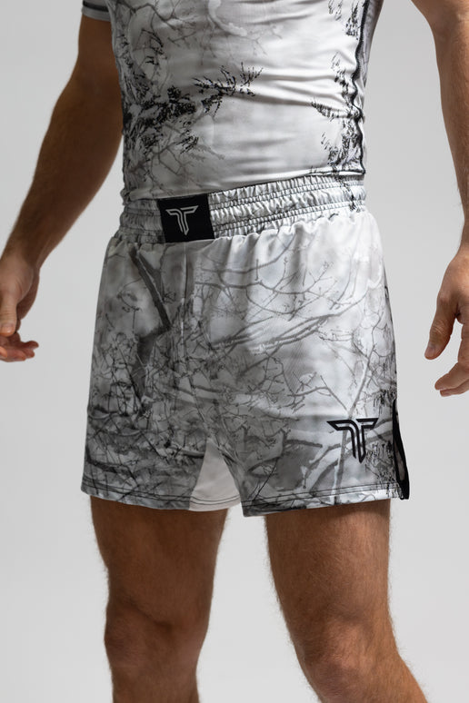 Snow Hunter Camo Fight Shorts (5”&7“ Inseam)