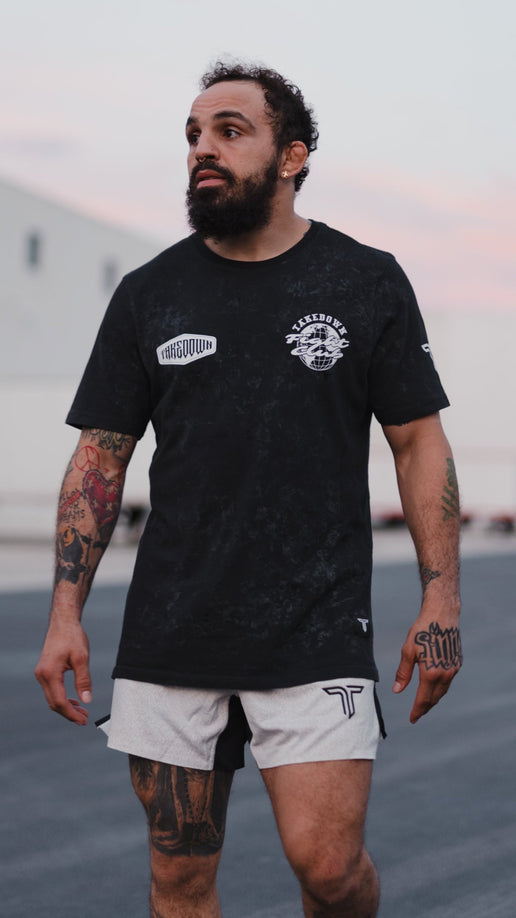 Logo Bomb Acid Wash T-Shirt - Black