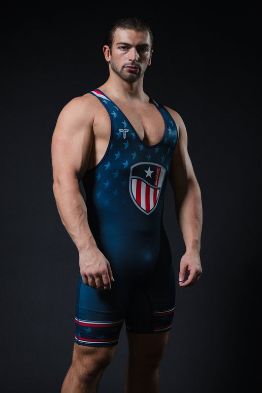 Stars And Bars Wrestling Singlet