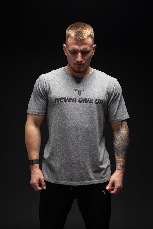 Never Give Up Triblend T-Shirt - Grey