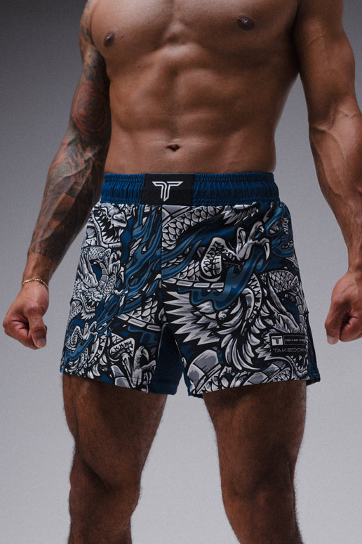 Iron Dragon Fight Shorts (5”&7“ Inseam) - Blue