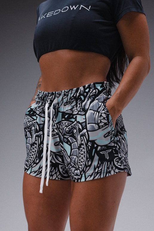 Iron Dragon Women's Gym Short (3” Inseam) - Mint