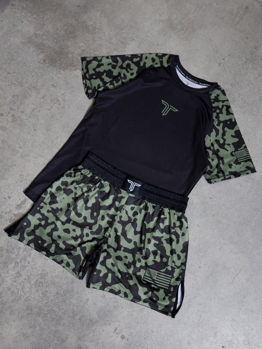 Patriot Series V2 - Marsh Green Fight Kit (5 & 7” Fight Short & Rashguard Bundle)