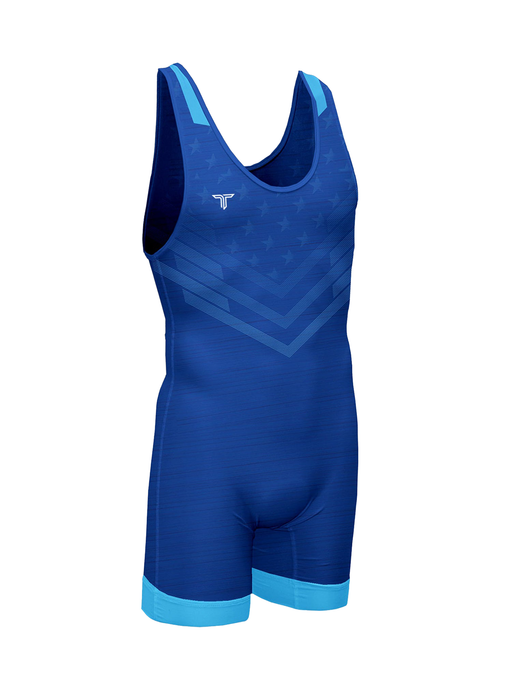 Youth International Wrestling Singlet - Blue