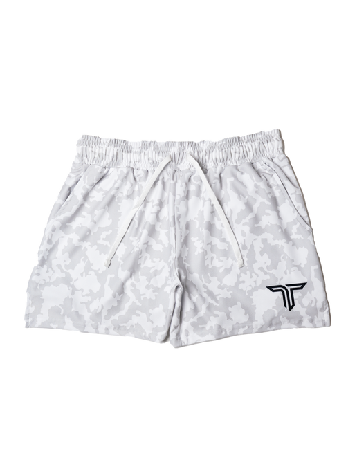 White Camo Gym Shorts (5”&7” Inseam)
