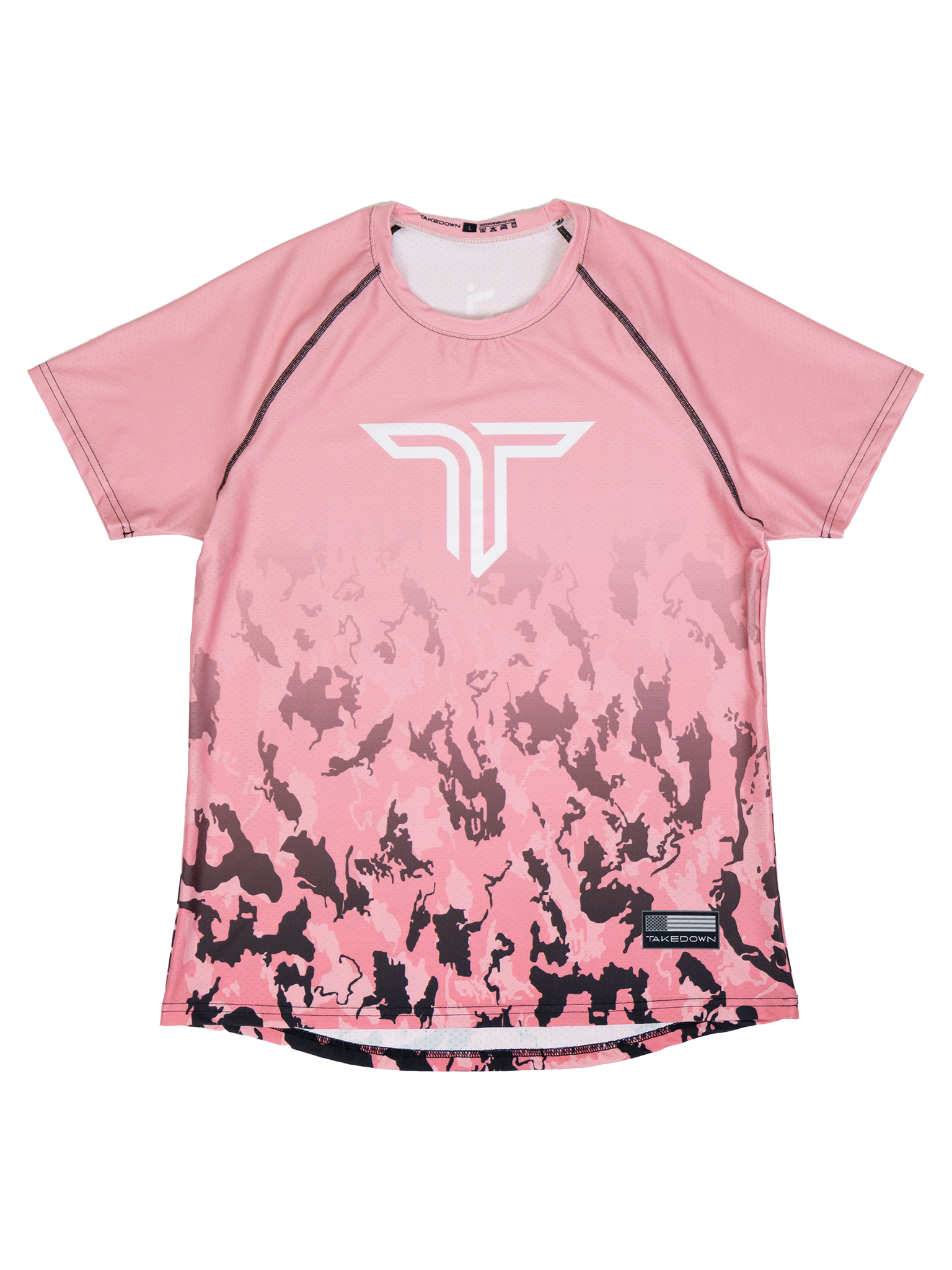 Particle Camo Raglan T-Shirt - Malibu Pink