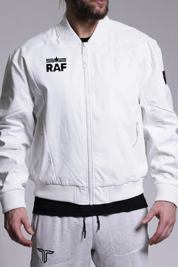 RAF Logo Oversized Bomber Jacket - White