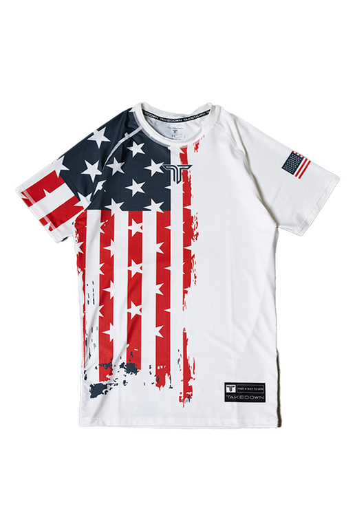 Youth Stars & Stripes Short-Sleeve Rashguard - White