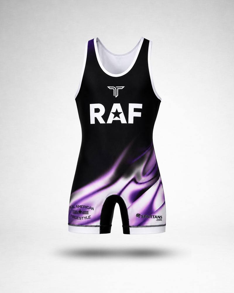 RAF09 Wrestling Men's Singlet - Black Purple