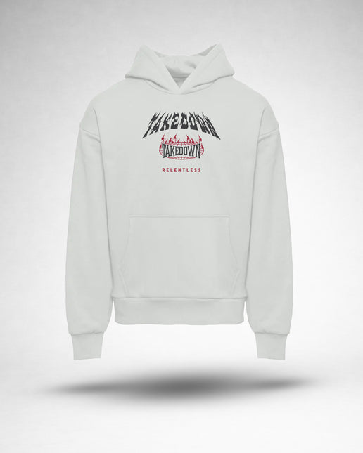Takedown ”Relentless Flames” Graphic Hoodie - Bone