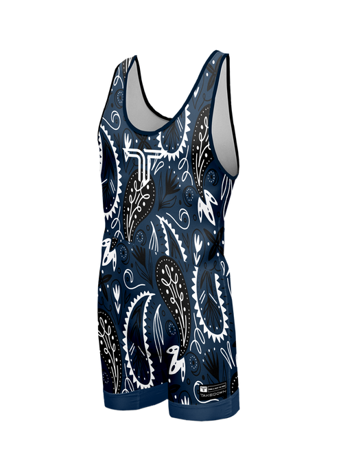 Bandana Wrestling Singlet - Blue