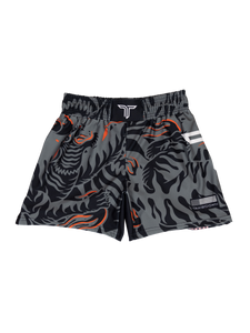 'Tiger Fight' Women's Fight Shorts - Fire Grey (3" & 5" Inseam)