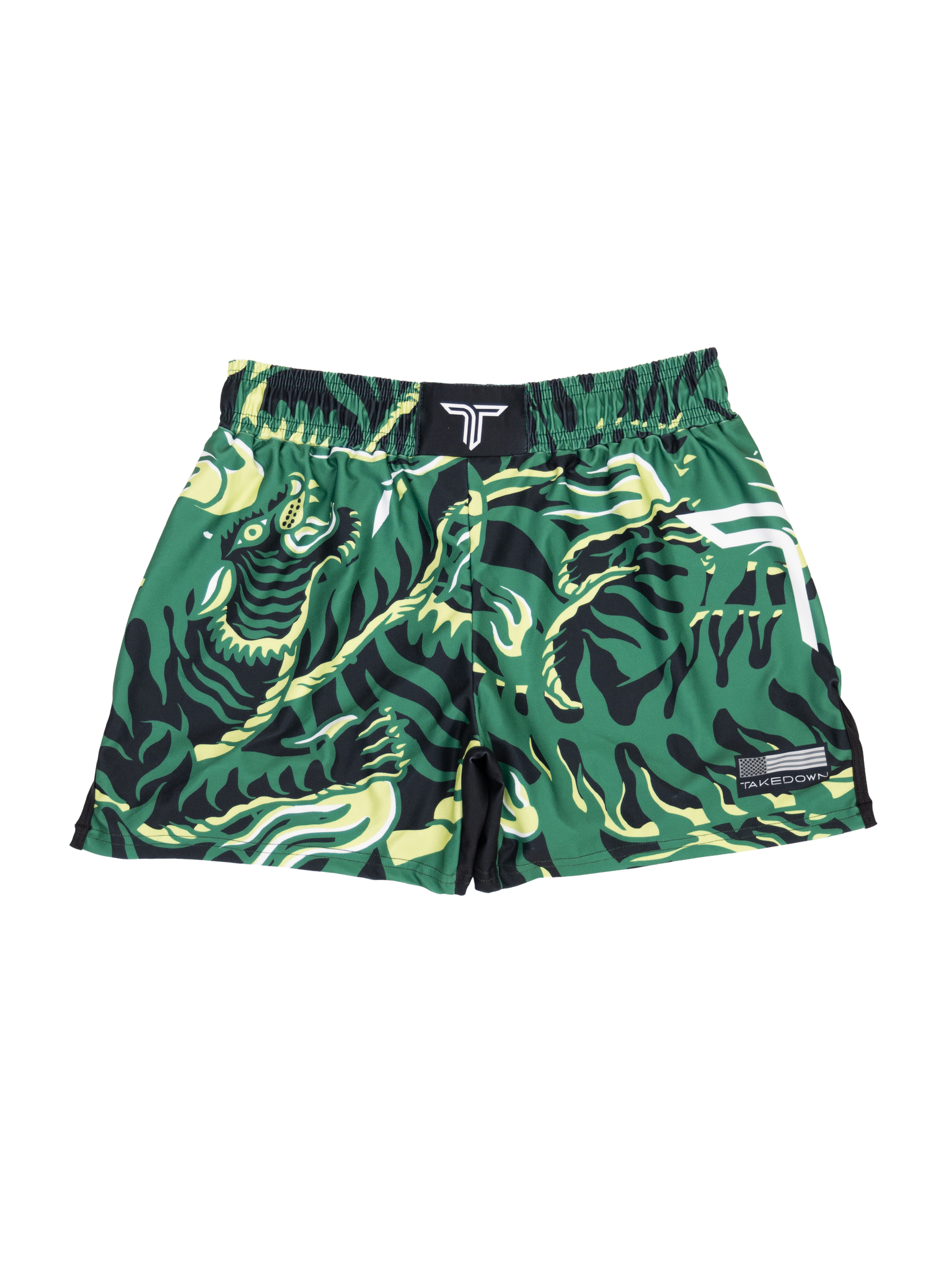 'Tiger Fight' Women's Fight Shorts - Bamboo Green (3"& 5" Inseam)
