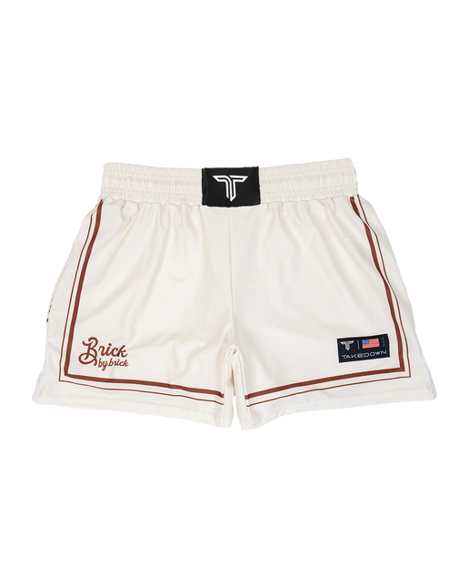 Youth Brick By Brick Fight Shorts - Vintage White