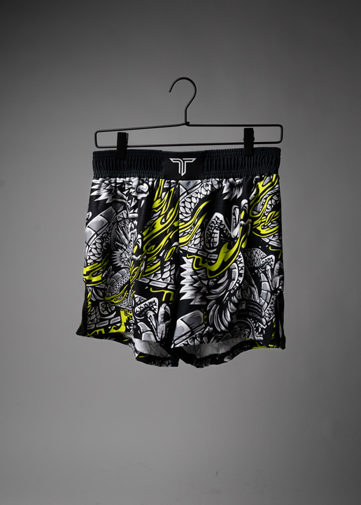 Youth Iron Dragon Fight Shorts - Black Acid