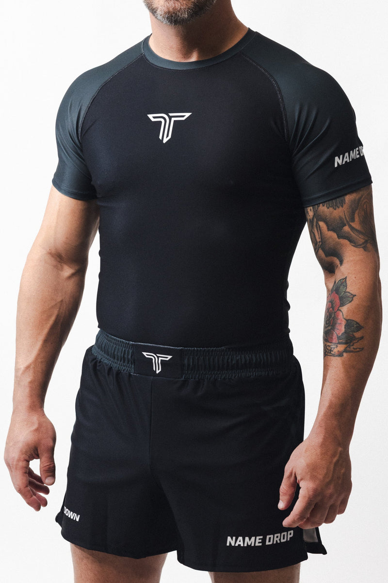 Ranked Jiu Jitsu Short-Sleeve Rashguard - Black