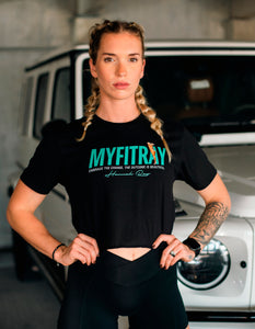 MyFitRay Black Cropped T-Shirt