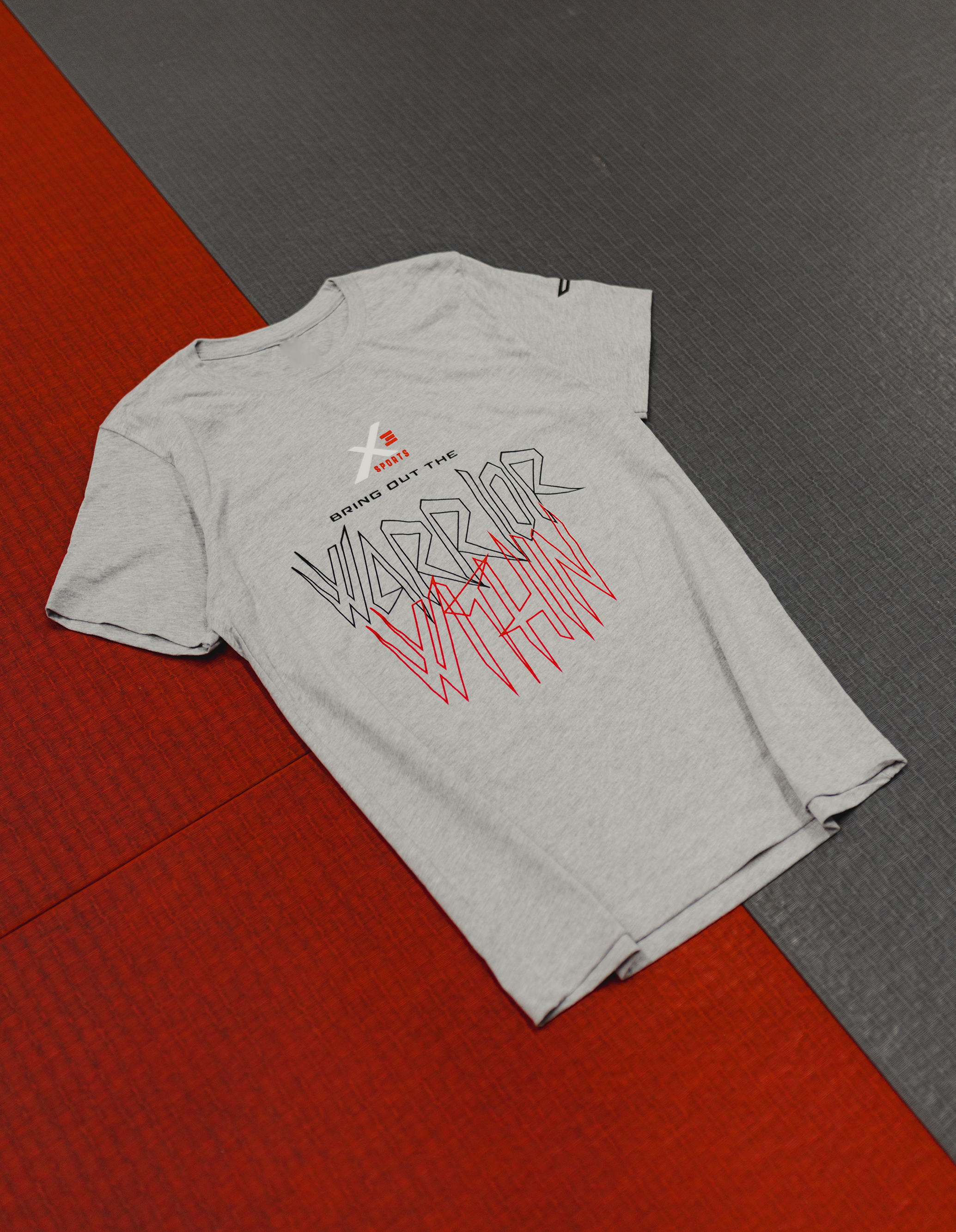 X3 Sports Warrior Graphic T Shirt - Grey